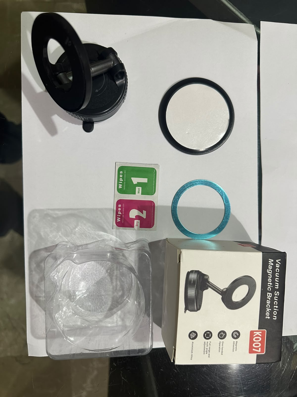 K007 Premium Magnetic Car Phone Mount – Foldable 360° Adjustable Vacuum Holder for Car, Office & Home